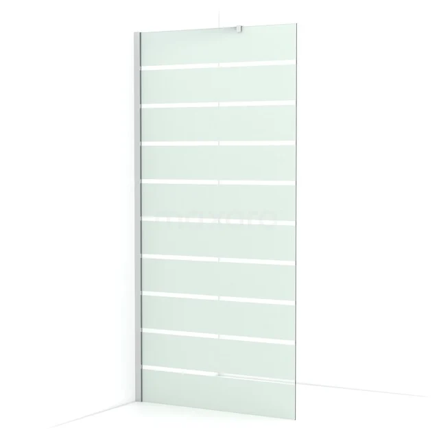 Begehbare Dusche Diamond 90cm aus klarem Sicherheitsglas mit matten Streifen Chrom IDA09216C