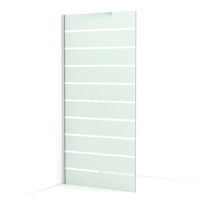 Diamond Walk-in shower | 90 cm Chrome Clear with matt stripes Fixed wall IDA09216C