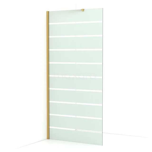 Diamond Walk-in shower | 90 cm Gold Clear with matt stripes Fixed wall IDA09216GGN