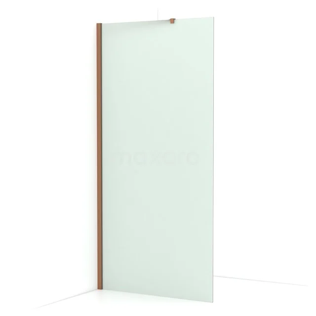 Diamond Walk-in shower | 100 cm Copper Frosted glass Fixed wall IDA10217KP