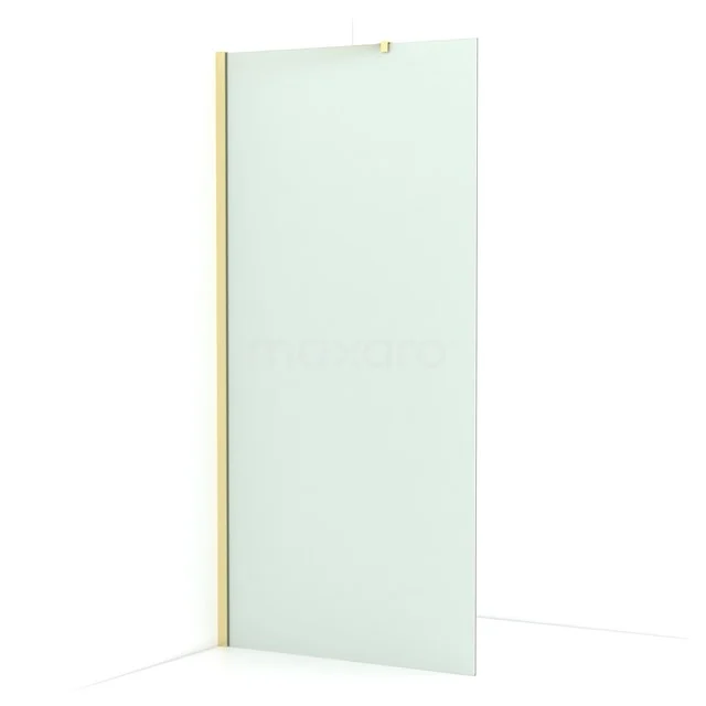 Diamond Walk-in shower | 90 cm Light gold Frosted glass Fixed wall IDA09217LG