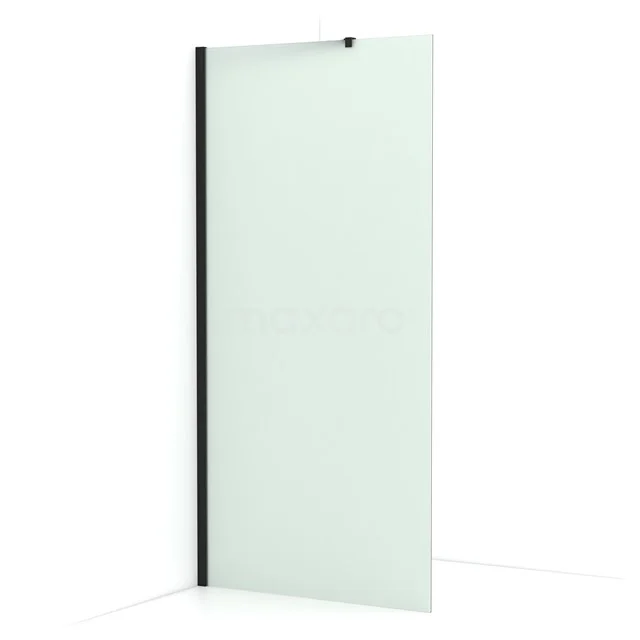 Diamond Walk-in shower | 100 cm Matte black Frosted glass Fixed wall IDA10217MB
