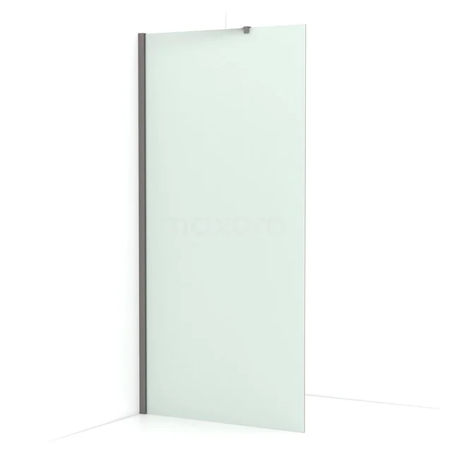 Diamond Walk-in shower | 100 cm Black metal Frosted glass Fixed wall IDA10217ZMN
