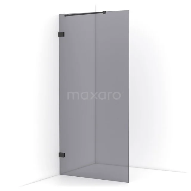 Begehbare Dusche Diamant 90cm Rauchglas Sicherheitsglas Schwarz Chrom IDA09221BC