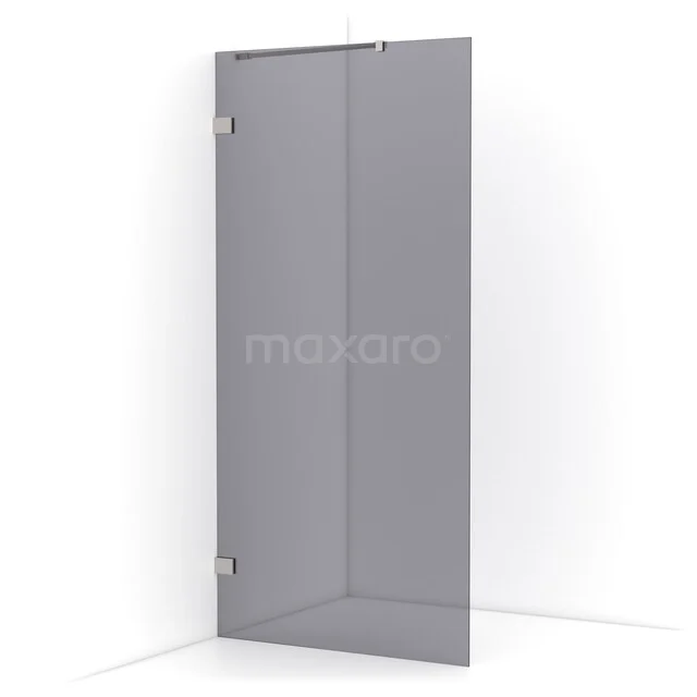 Diamond Walk-in shower | 100 cm Stainless steel Smoke glass Fixed wall IDA10221BR