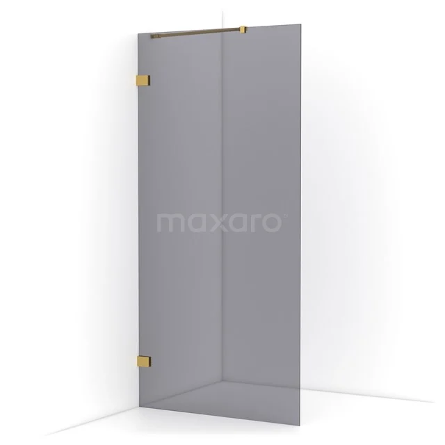 Diamond Walk-in shower | 100 cm Gold Smoke glass Fixed wall IDA10221GG
