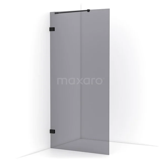 Diamond begehbare Dusche | 100 cm Matt Schwarz  Feste Wand IDA10221MB