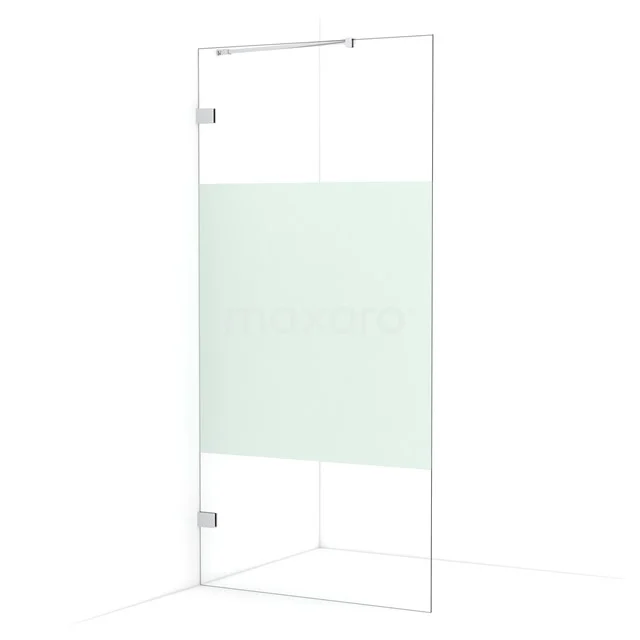 Diamond Walk-in shower | 100 cm Chrome Clear with matt strip Fixed wall IDA10223C