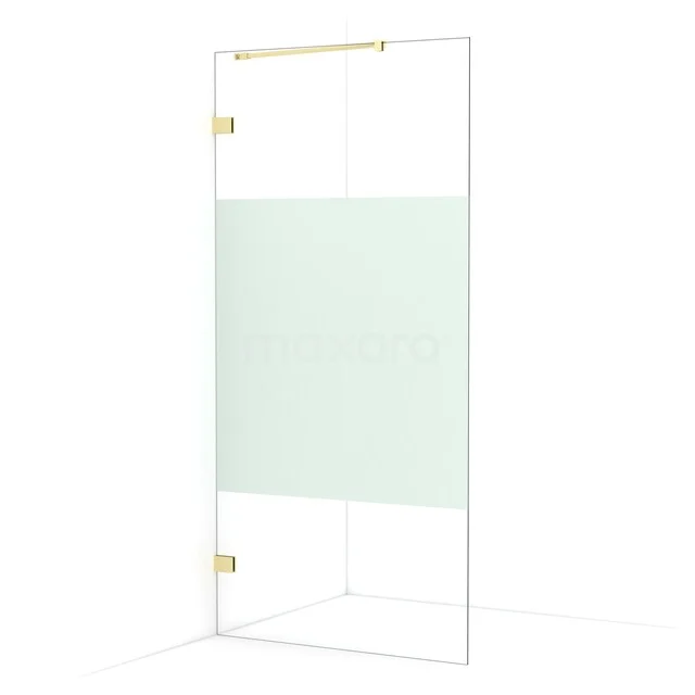 Diamond begehbare Dusche | 100 cm Helles Gold  Feste Wand IDA10223LG