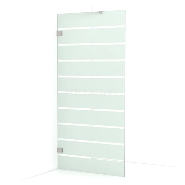 Diamond Walk-in shower | 100 cm Stainless steel Clear with matt stripes Fixed wall IDA10226BR