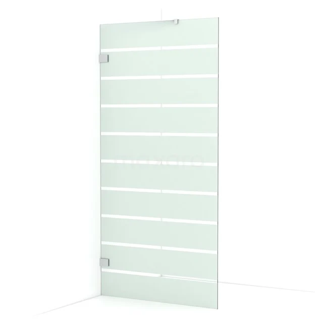 Diamond Walk-in shower | 100 cm Chrome Clear with matt stripes Fixed wall IDA10226C