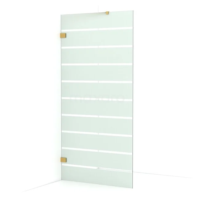 Begehbare Dusche Diamant 100cm aus klarem Sicherheitsglas mit matten Streifen Gold IDA10226GG Begehbare Dusche Diamant 100cm aus klarem Sicherheitsglas mit matten Streifen Gold IDA10226GG