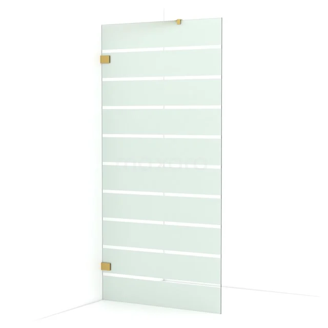 Diamond Walk-in shower | 100 cm Gold Clear with matt stripes Fixed wall IDA10226GG