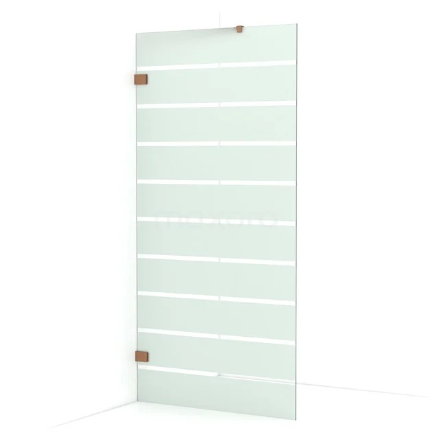 Diamond Walk-in shower | 100 cm Copper Clear with matt stripes Fixed wall IDA10226KP