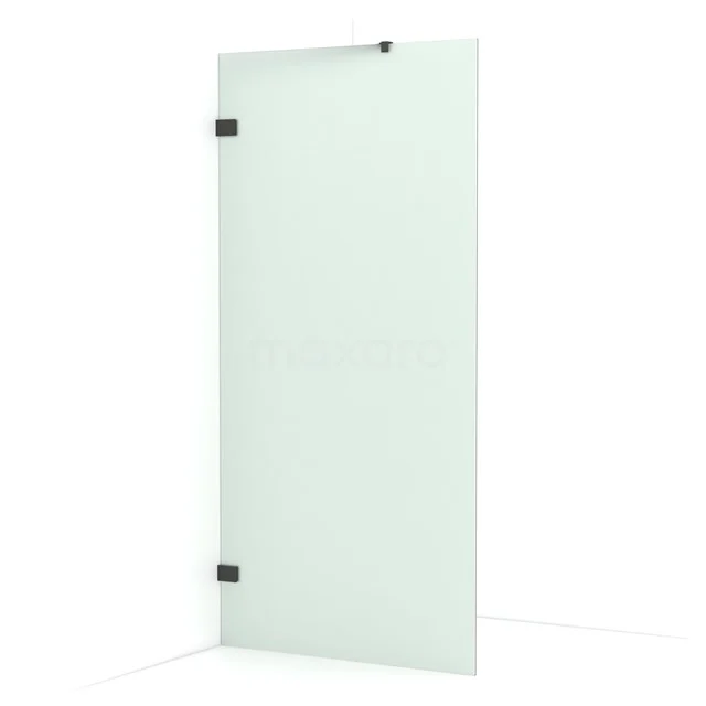 Diamond Walk-in shower | 100 cm Black chrome Frosted glass Fixed wall IDA10227BC