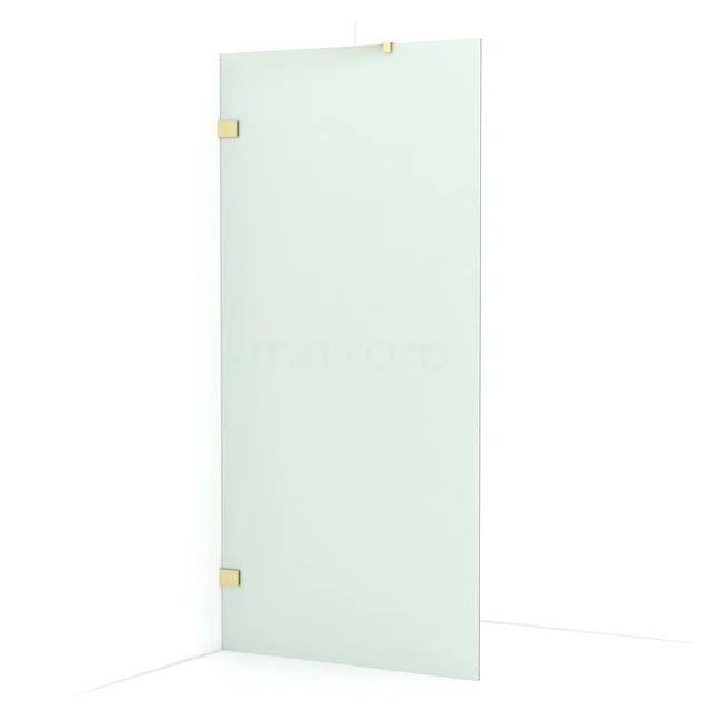 Diamond Walk-in shower | 100 cm Light gold Frosted glass Fixed wall IDA10227LG