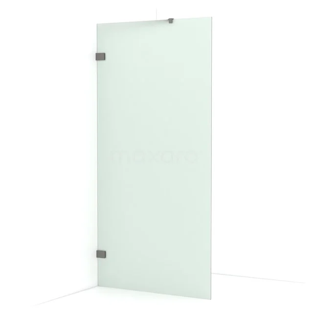 Diamond Walk-in shower | 100 cm Black metal Frosted glass Fixed wall IDA10227ZM