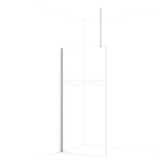 Begehbare Dusche Diamond 90cm aus klarem Sicherheitsglas Gebürstetem Edelstahl IDA09710BR