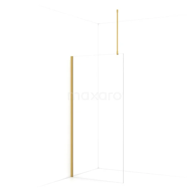 Diamond Walk-in shower | 100 cm Gold Clear glass Fixed wall IDA10710GGN