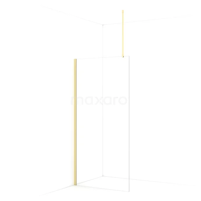 Diamond Inloopdouche | 90 cm Lichtgoud Helder glas Vaste wand IDA09710LG