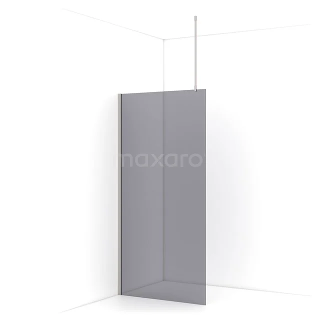 Diamond Walk-in shower | 90 cm Stainless steel Smoke glass Fixed wall IDA09711BR
