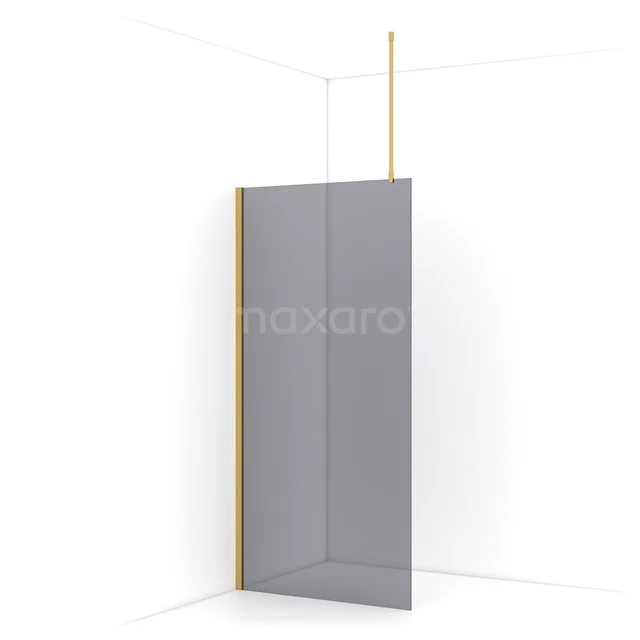 Diamond Walk-in shower | 90 cm Gold Smoke glass Fixed wall IDA09711GGN