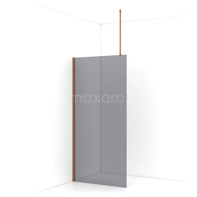 Begehbare Dusche Diamant 100cm Rauchglas Sicherheitsglas Kupfer IDA10711KP