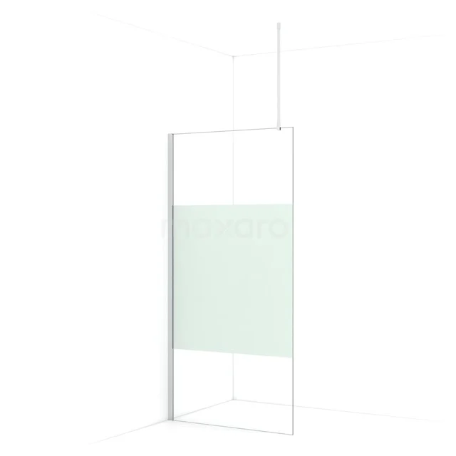 Diamond Walk-in shower | 90 cm Chrome Clear with matt strip Fixed wall IDA09713C