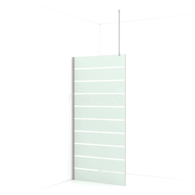 Diamond Walk-in shower | 100 cm Stainless steel Clear with matt stripes Fixed wall IDA10716BR