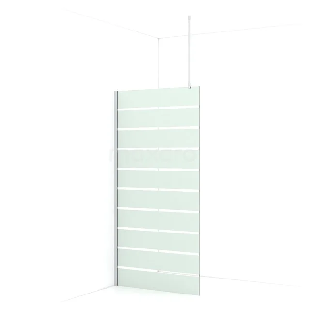 Diamond Walk-in shower | 90 cm Chrome Clear with matt stripes Fixed wall IDA09716C