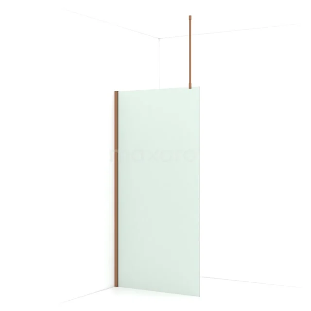 Diamond Walk-in shower | 90 cm Copper Frosted glass Fixed wall IDA09717KP