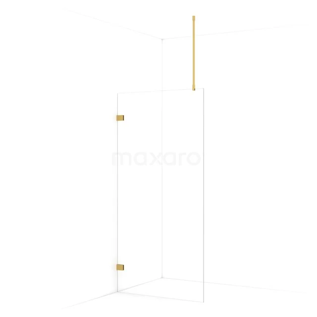 Diamond Walk-in shower | 90 cm Gold Clear glass Fixed wall IDA09720GG