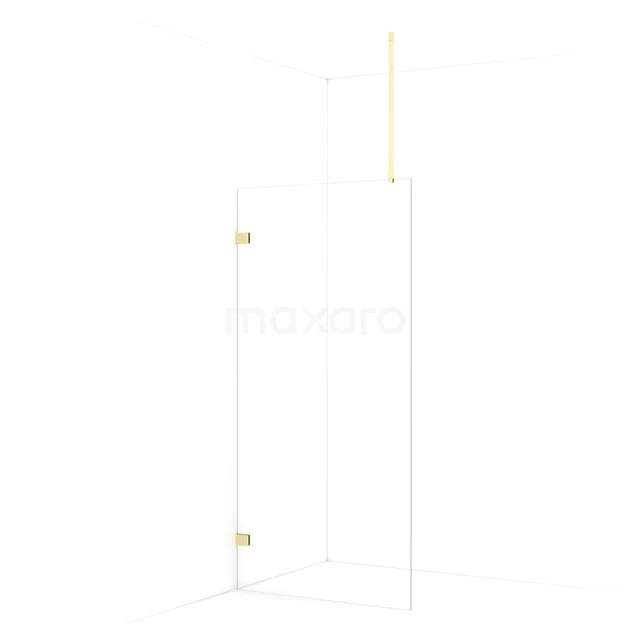 Diamond Walk-in shower | 90 cm Light gold Clear glass Fixed wall IDA09720LG