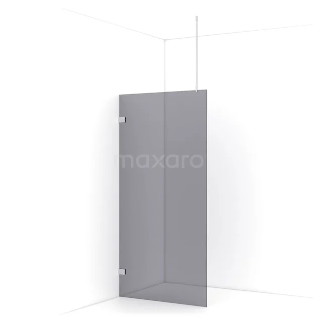 Diamond Walk-in shower | 90 cm Chrome Smoke glass Fixed wall IDA09721C