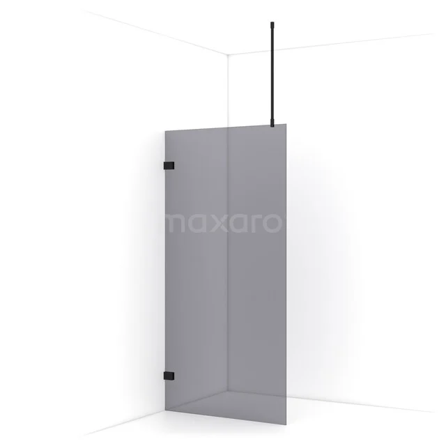 Begehbare Dusche Diamant 100cm Rauchglas Sicherheitsglas Matt Schwarz IDA10721MB