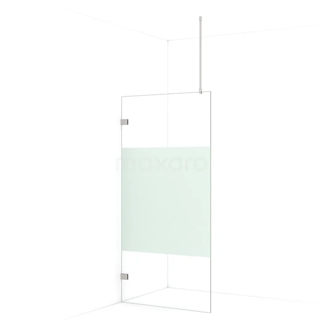 Diamond Walk-in shower | 100 cm Stainless steel Clear with matt strip Fixed wall IDA10723BR