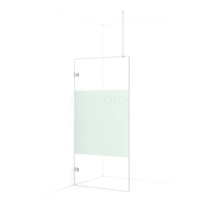 Diamond Walk-in shower | 90 cm Chrome Clear with matt strip Fixed wall IDA09723C