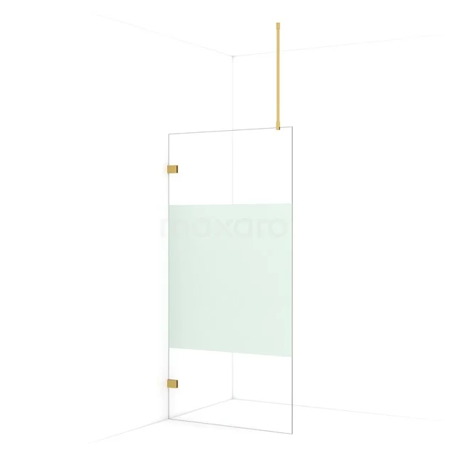 Diamond Walk-in shower | 100 cm Gold Clear with matt strip Fixed wall IDA10723GG