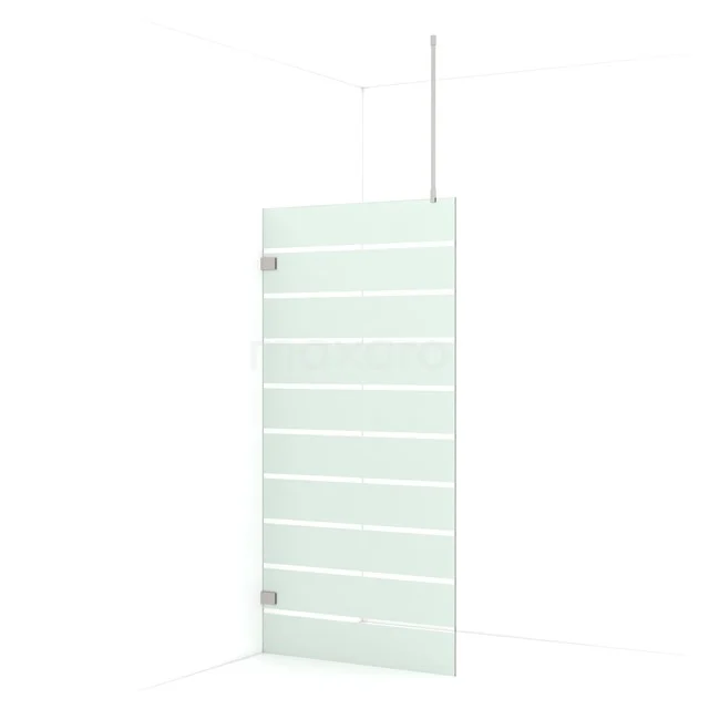 Diamond Walk-in shower | 90 cm Stainless steel Clear with matt stripes Fixed wall IDA09726BR