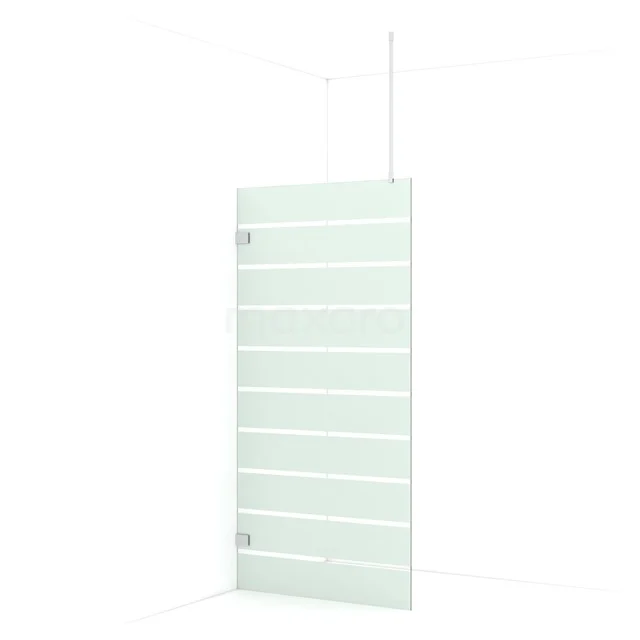 Diamond Walk-in shower | 100 cm Chrome Clear with matt stripes Fixed wall IDA10726C