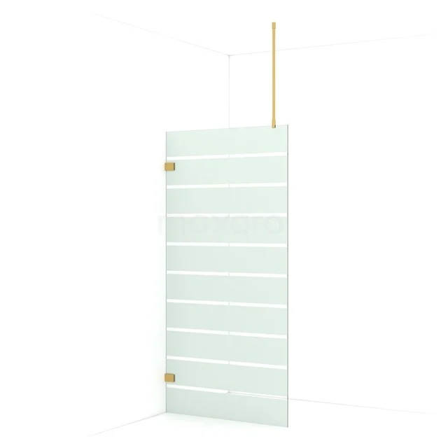 Diamond Walk-in shower | 90 cm Gold Clear with matt stripes Fixed wall IDA09726GG