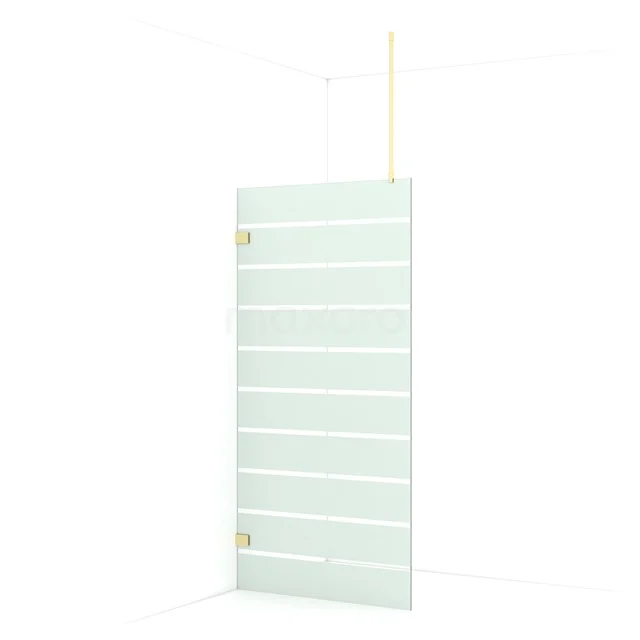 Diamond Walk-in shower | 100 cm Light gold Clear with matt stripes Fixed wall IDA10726LG