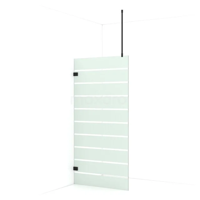 Diamond begehbare Dusche | 100 cm Matt Schwarz  Feste Wand IDA10726MB