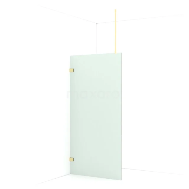 Diamond Walk-in shower | 100 cm Light gold Frosted glass Fixed wall IDA10727LG