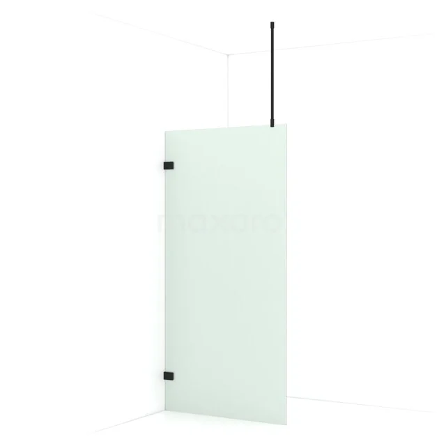 Begehbare Dusche Diamant 90cm Klar Matt Sicherheitsglas Matt Schwarz IDA09727MB