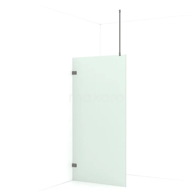 Diamond Walk-in shower | 100 cm Black metal Frosted glass Fixed wall IDA10727ZM