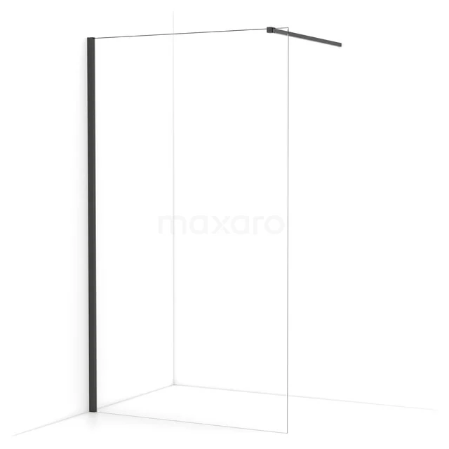 Diamond begehbare Dusche | 110 cm Schwarzchrom  Feste Wand IDA11110BCN
