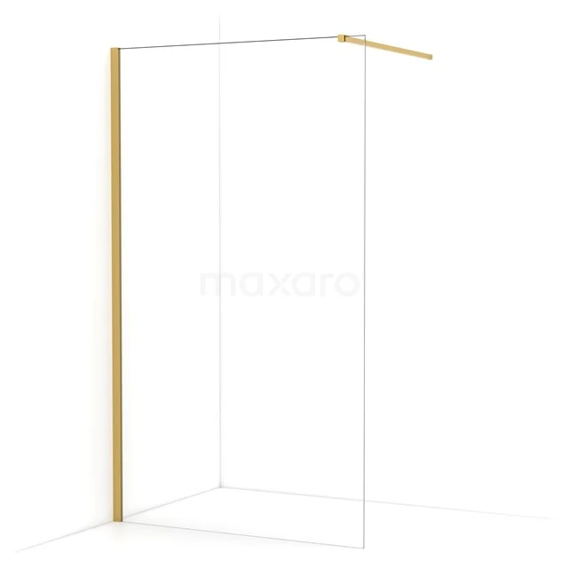 Diamond Walk-in shower | 110 cm Gold Clear glass Fixed wall IDA11110GGN