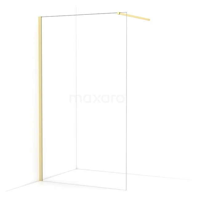 Diamond Walk-in shower | 110 cm Light gold Clear glass Fixed wall IDA11110LG