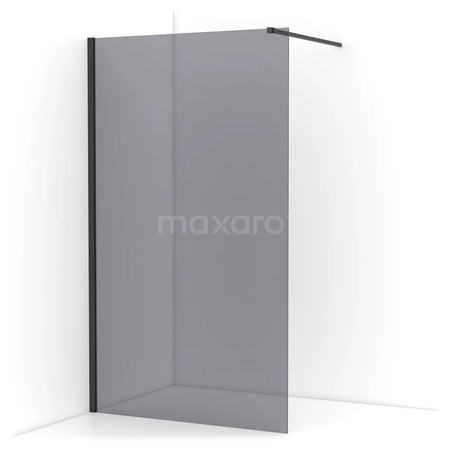 Diamond Walk-in shower | 110 cm Black chrome Smoke glass Fixed wall IDA11111BCN